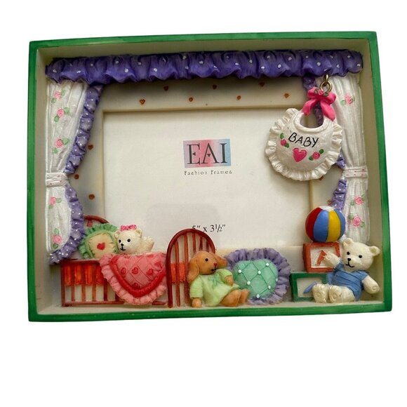 EAI Fashion Frames Heavy Resin Shadowbox Frame New Baby Infant 3D Easel Hanging - Picture 1 of 11